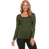 imageThermajane Long Sleeve Thermal Shirts for Women Cold Weather Womens Thermal Underwear Tops Base Layer Women ThermalOlive Green