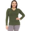 imageThermajane Long Sleeve Thermal Shirts for Women Cold Weather Womens Thermal Underwear Tops Base Layer Women ThermalOlive Green