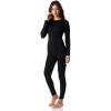 imageThermajane Long Johns Thermal Underwear for Women Fleece Lined Base Layer Pajama Set Cold WeatherBlack
