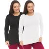 imageThermajane Long Sleeve Thermal Shirts for Women Cold Weather Womens Thermal Underwear Tops Base Layer Women ThermalBlack  White