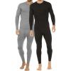 imageThermajohn 2 Pack Thermal Underwear for Men Size L Grey ampamp Black