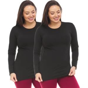 imageThermajane Long Sleeve Thermal Shirts for Women Cold Weather Womens Thermal Underwear Tops Base Layer Women ThermalBlack  Black