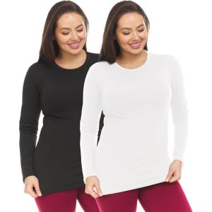 imageThermajane Long Sleeve Thermal Shirts for Women Cold Weather Womens Thermal Underwear Tops Base Layer Women ThermalBlack  White