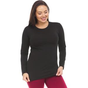 imageThermajane Long Sleeve Thermal Shirts for Women Cold Weather Womens Thermal Underwear Tops Base Layer Women ThermalBlack