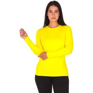 imageThermajane Long Sleeve Thermal Shirts for Women Cold Weather Womens Thermal Underwear Tops Base Layer Women ThermalYellow