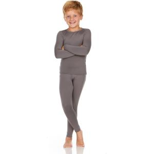 imageThermajohn Thermal Underwear for Kids Boys Thermal Underwear Set  Kids Base Layers for Skiing  Long Johns for Boys KidsGrey
