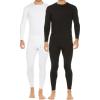 imageThermajohn 2 Pack Thermal Underwear for Men Size L White ampamp Black