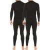 imageThermajohn 2 Pack Thermal Underwear for Men Size L VNeck ampamp Crew Neck Black
