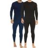 imageThermajohn 2 Pack Thermal Underwear for Men Size L Navy ampamp Black