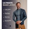 imageThermajohn Black Thermal Long Sleeve Mock Turtle Neck Shirts for Men M