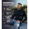imageThermajohn Black Thermal Long Sleeve Mock Turtle Neck Shirts for Men M
