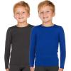 imageThermajohn Thermal Underwear Set for Boys  Kids Base Layers for Skiing  Long JohnsCharcoal and Royal Blue