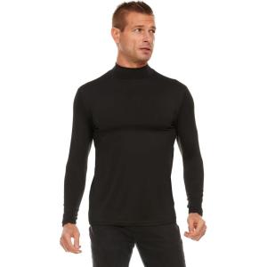 imageThermajohn Black Thermal Long Sleeve Mock Turtle Neck Shirts for Men M