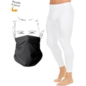 imageThermajohn Long Johns for Men Size S with Fleece Neck Gaiter Men