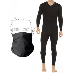 imageThermajohn Long Johns for Men Size XL with Fleece Neck Warmer Men