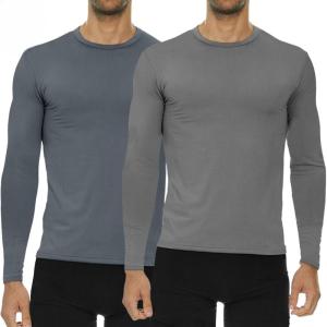 imageThermajohn Thermal Shirts for Men Size M 2 Pack Grey ampamp Charcoal