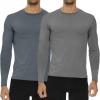 imageThermajohn Thermal Shirts for Men Size L 2 Pack Grey ampamp Charcoal