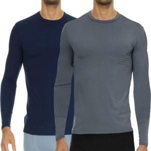 imageThermajohn Thermal Shirts for Men Size XL 2 Pack Navy ampamp Charcoal