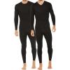 imageThermajohn 2 Pack Thermal Underwear Set Size Small VNeck ampamp Crew Neck Black