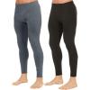 imageThermajohn 2 Pack Long Johns for Men Size XS Charcoal ampamp Black