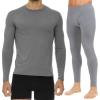 imageThermajohn XSmall Grey Thermal Top ampamp Bottom Bundle  Thermal Compression Shirts ampamp Leggings for Men  Cozy Flexible Thermal Underwear Set for Cold Weather