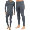 imageThermajohn Long Johns for Men Size XS Bottoms ampamp Vneck Set Charcoal