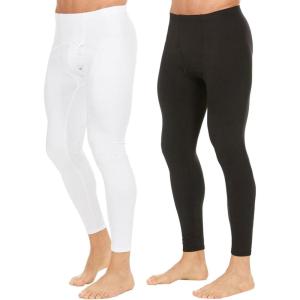 imageThermajohn 2 Pack Long Johns for Men Size XS Black ampamp White