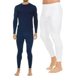 imageThermajohn Long Johns Set  Bottoms Size XS Navy Set White Bottoms