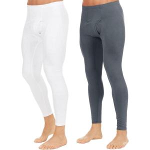 imageThermajohn 2 Pack Long Johns for Men Size XS White ampamp Charcoal