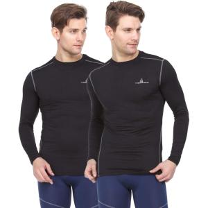 image:imageThermajohn Men Long Sleeve Compression Shirt Cool Dry Baselayer Athletic Workout Shirts for Running and WorkoutBlack  Black