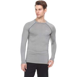 image:imageThermajohn Men Long Sleeve Compression Shirt Cool Dry Baselayer Athletic Workout Shirts for Running and WorkoutLight Steel Grey