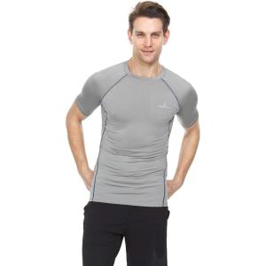 image:imageThermajohn Men Short Sleeve Compression Shirt Cool Dry Baselayer Athletic Workout Shirts for Running and WorkoutLight Steel Grey