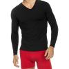 image:imageThermajohn Thermal Shirts for Men V Neck Long Sleeve Thermal Compression Shirts for Men Base Layer Cold Weather Black 2XLarge