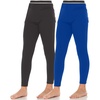 image:imageThermajohn Thermal Underwear for Kids Boys Long Johns Winter Bottoms 2 Pack Charcoal Royal Blue XSmall