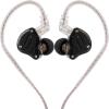 imageLinsoul KZ ZS10 Pro 4BA1DD 5 Driver in Ear Monitor HiFi Wired Earbuds Gaming Earbuds Hybrid IEM Earphones with Stainless Steel Faceplate Detachable Cable for MusicianWithout Mic BlackDark Black
