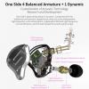 imageLinsoul KZ ZS10 Pro 4BA1DD 5 Driver in Ear Monitor HiFi Wired Earbuds Gaming Earbuds Hybrid IEM Earphones with Stainless Steel Faceplate Detachable Cable for MusicianWithout Mic BlackBlue