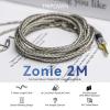 imageLinsoul Tripowin Zonie IEM Cable 2m Long Earbud Cable 16 Core Silver Plated Earphone Cable in Ear Monitor Cable for Kiwi Ears Cadenza Orchestra Lite KE4 Quartet Supermix 4 2Pin GreyGrey