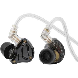 imageLinsoul KZ ZS10 PRO 2 In Ear Monitor IEM 1DD4BA Hybrid Wired Earbuds with 4Level Tuning Switch 3Way Crossover Gaming Earbuds Silverplated IEM Cable for Musician Audiophile Black Without MicBlack