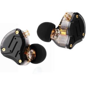 imageLinsoul KZ ZS10 Pro 4BA1DD 5 Driver in Ear Monitor HiFi Wired Earbuds Gaming Earbuds Hybrid IEM Earphones with Stainless Steel Faceplate Detachable Cable for MusicianWithout Mic BlackDark Black