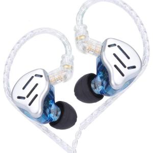 imageLinsoul KZ Zax 1DD7BA Hybrid Driver HiFi inEar Earphones with Zin Alloy Shell Detachable 2 Pin 075mm OFC Cable Without Mic BlackBlue