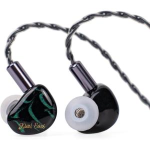 imageLinsoul Kiwi Ears Cadenza 10mm Beryllium Dynamic Driver IEM 3D Printed with Detachable Interchangeable Plug 078 2pin 35mm IEM Cable for Musician Audiophile BlueGreen