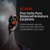 imageLinsoul KZ AS10 5BA HiFi Stereo inEar Earphone High Resolution Earbud Headphone with 075mm 2 pin Cable Five Balanced Armature Drivers Noise CancellingWithout Mic BlackBlack