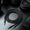 imageLinsoul Tripowin GranVia Upgraded OFC Headphone Replacement Cable Dual 35mm Connector to 44mm TRRRS Stereo Headphone Cablefor HE4XXHE400iHE400seGoldplanarFocal ELEGIABlack 2mBlack