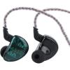 imageLinsoul KZ AS10 5BA HiFi Stereo inEar Earphone High Resolution Earbud Headphone with 075mm 2 pin Cable Five Balanced Armature Drivers Noise CancellingWithout Mic BlackCyan