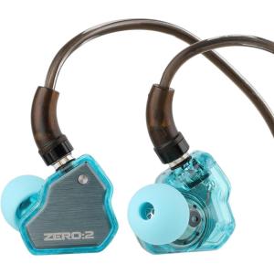 imageLinsoul 7Hz x Crinacle Zero2 in Ear Monitor Updated 10mm Dynamic Driver IEM Wired Earbuds Earphones Gaming Earbuds with OFC IEM Cable for Musician SilverBlue