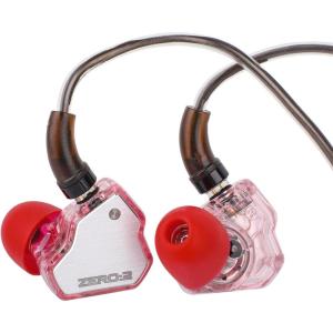 imageLinsoul 7Hz x Crinacle Zero2 in Ear Monitor Updated 10mm Dynamic Driver IEM Wired Earbuds Earphones Gaming Earbuds with OFC IEM Cable for Musician SilverPink