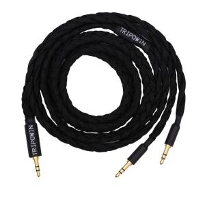imageLinsoul Tripowin GranVia Upgraded OFC Headphone Replacement Cable Dual 35mm Connector to 35mm Stereo Headphone Cable for HE4XXHE400iHE400seGoldplanarFocal ELEGIABlack 15mBlack