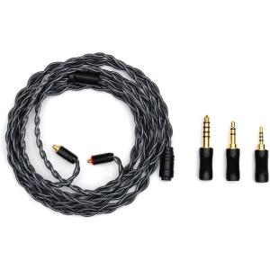 imageLinsoul Tripowin Noire in Ear Monitor Cable 4 Core 24AWG OCC Upgraded HiFi Audio Cable with Detachable 3in1 25mm35mm44mm Plug for Audiophile Musician 2Pin 078mmMMCX