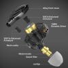 imageLinsoul KZ ZS10 PRO X Upgraded 1DD4BA Hybrid Driver HiFi in Ear Earphones IEM with Alloy Faceplate Detachable SilverPlated Recessed 2Pin Cable for Audiophile Musician DJ StageWithout MicWith Mic