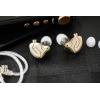 imageLinsoul KZ ZSN PRO 2 inEar Monitor 1BA1DD Hybrid Driver HiFi Earphones IEM Wired Earbud Detachable SilverPlated Recessed 2Pin Cable for AudiophileWithout Mic BlackGold